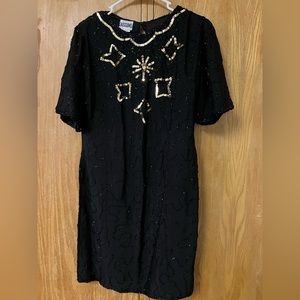 Jaisgumo Black and gold beaded dress.